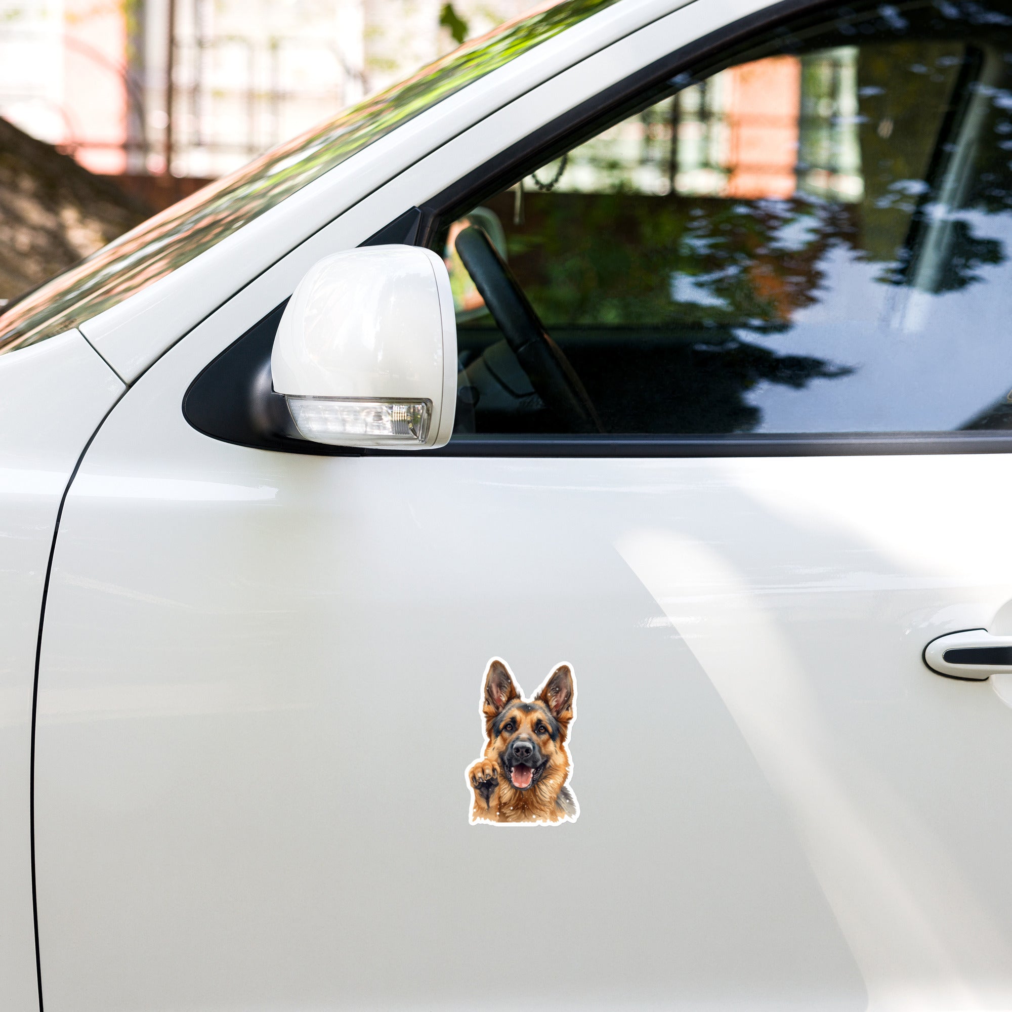 German Shepherd & Snow Bubble-free stickers