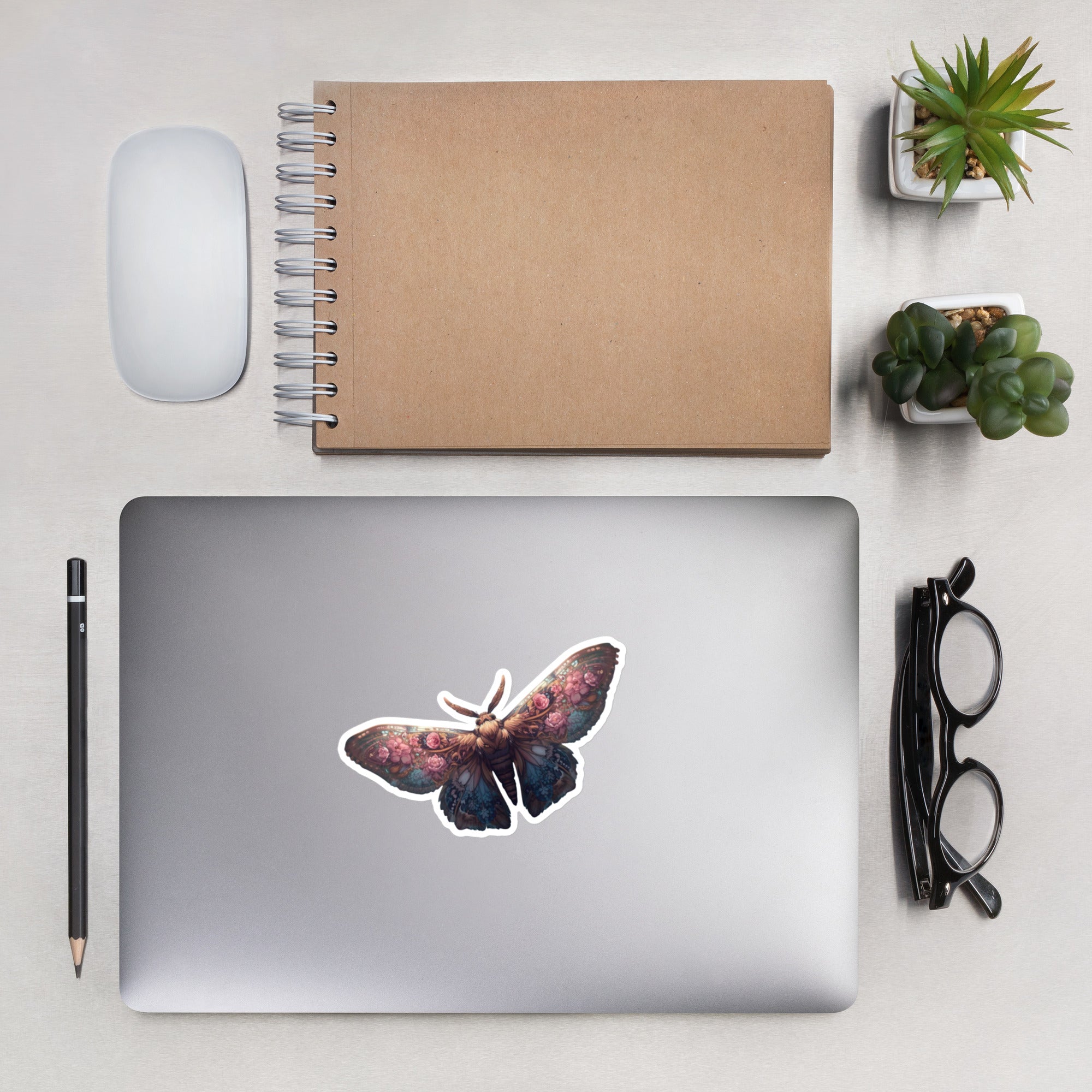 Floral Moth Bubble-free stickers