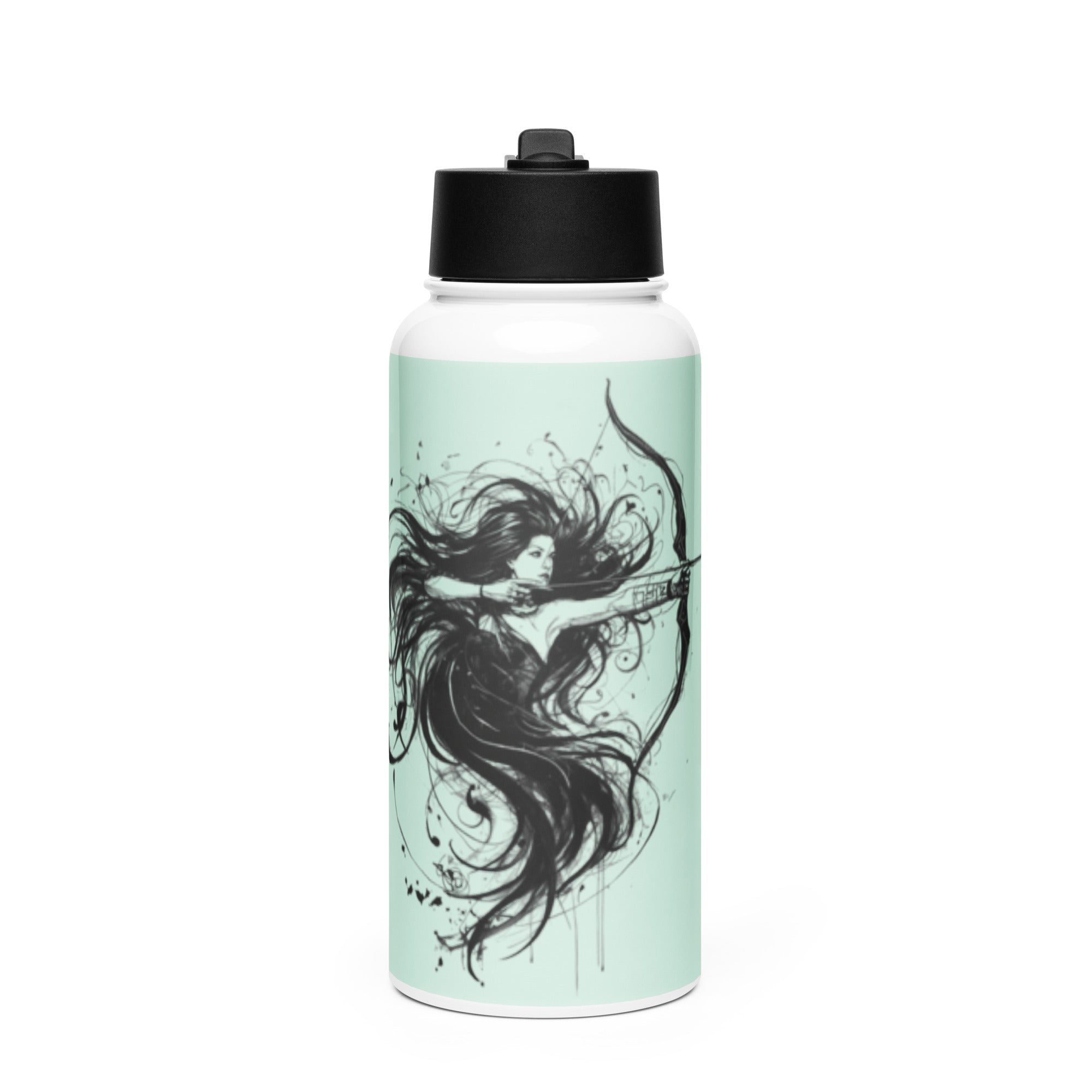 Archer Stainless steel water bottle with a straw lid