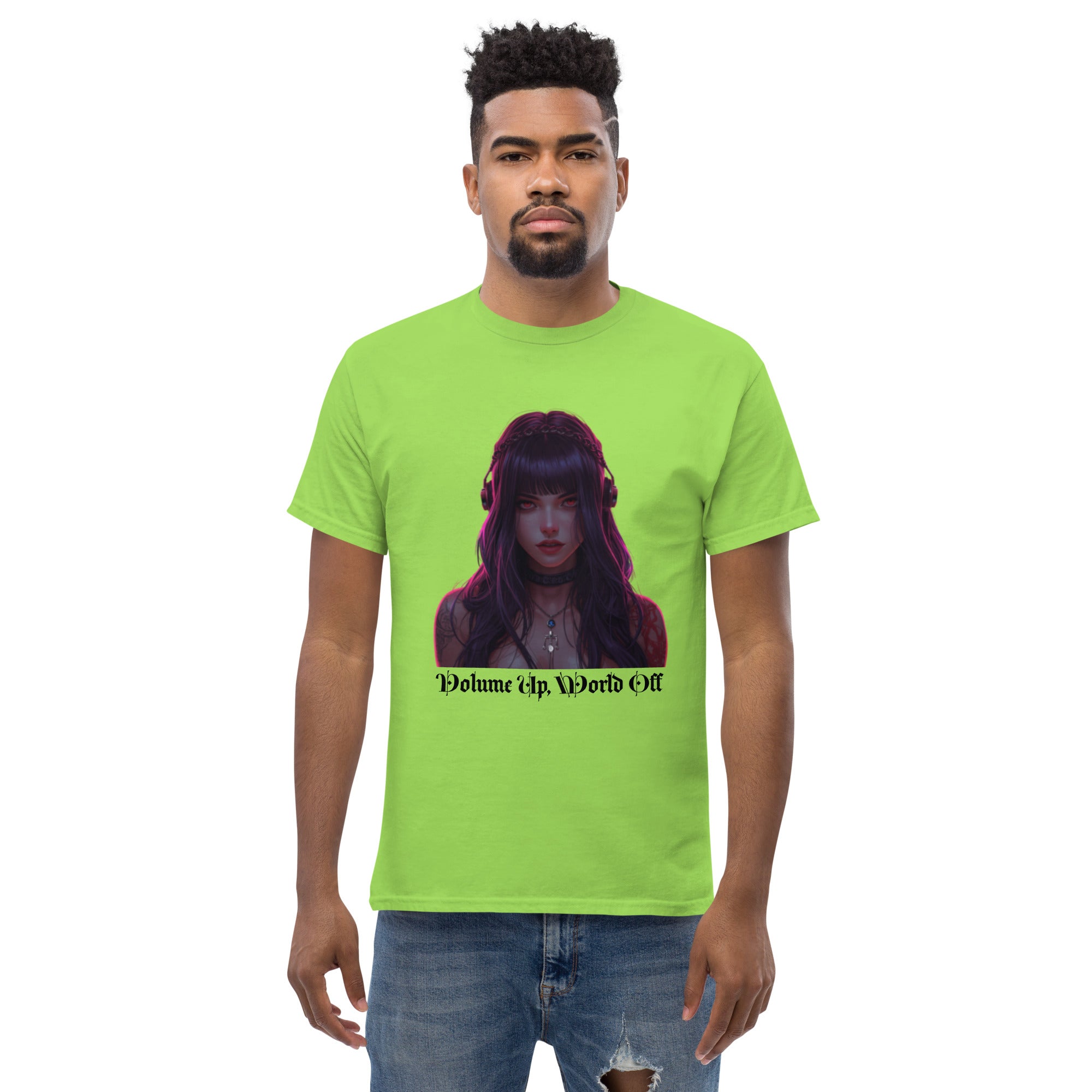 Volume Up, World Off Unisex classic tee