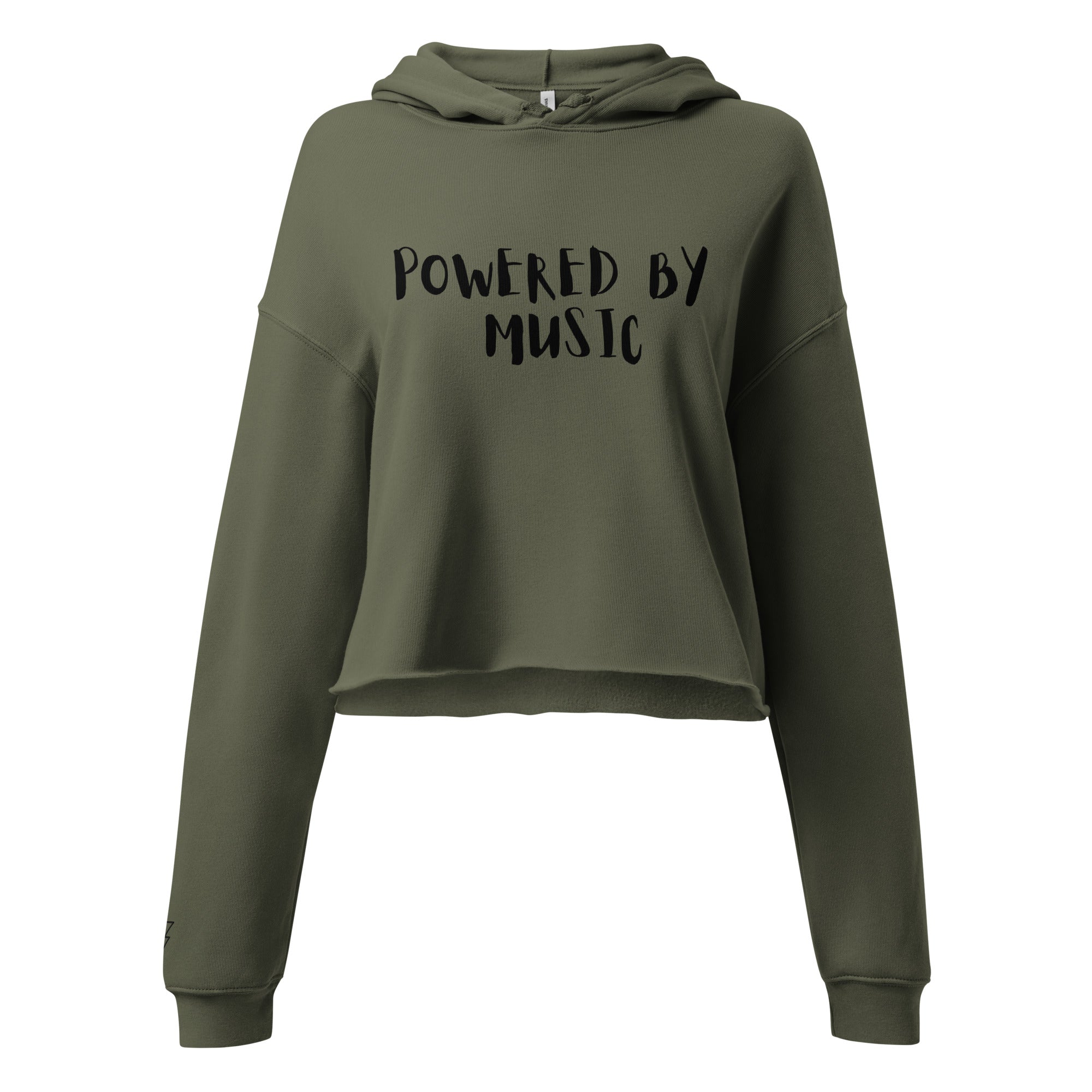 Powered By Music Crop Hoodie